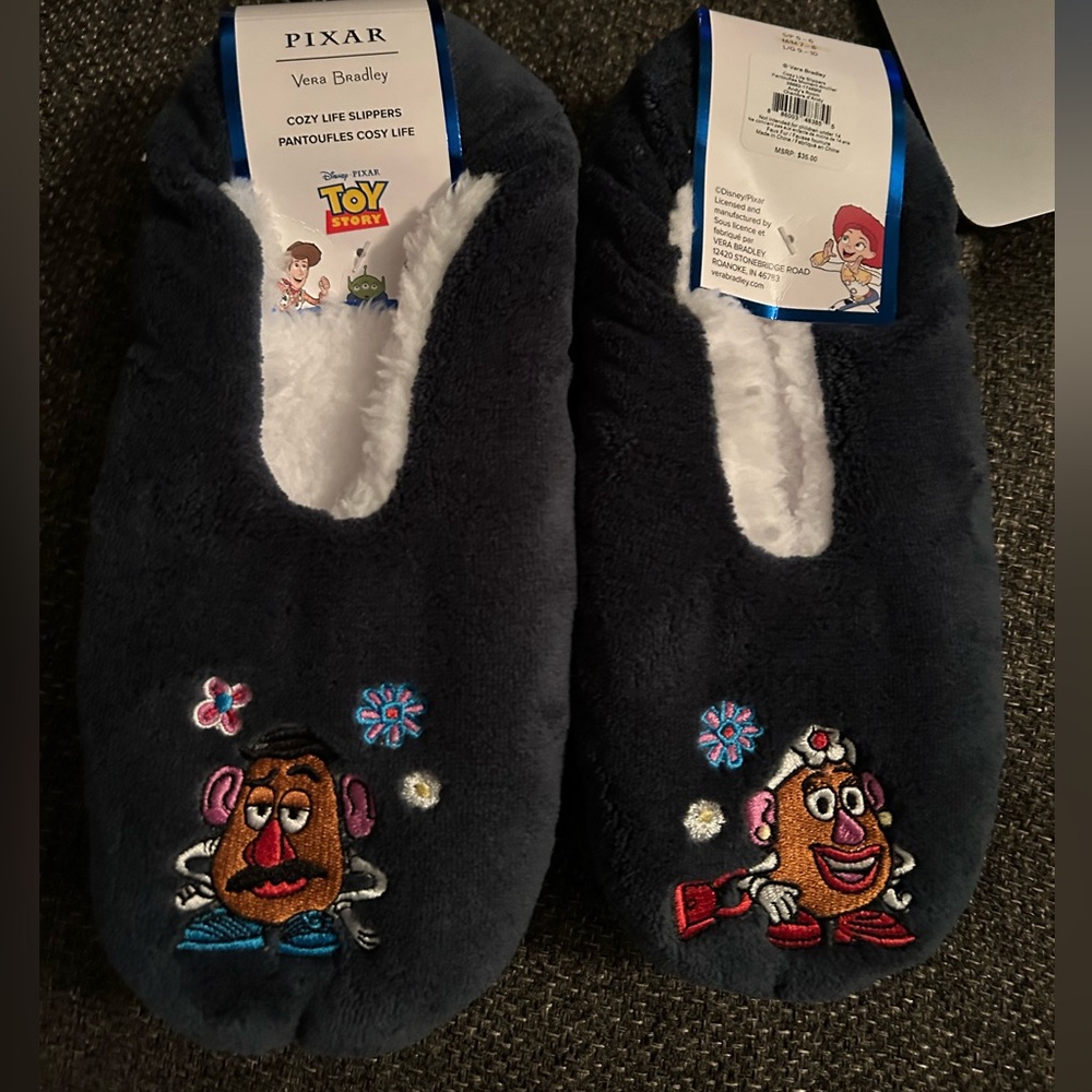 Vera Bradley Disney Mr & Mrs Potato Head women’s slippers nwt - medium 7/8